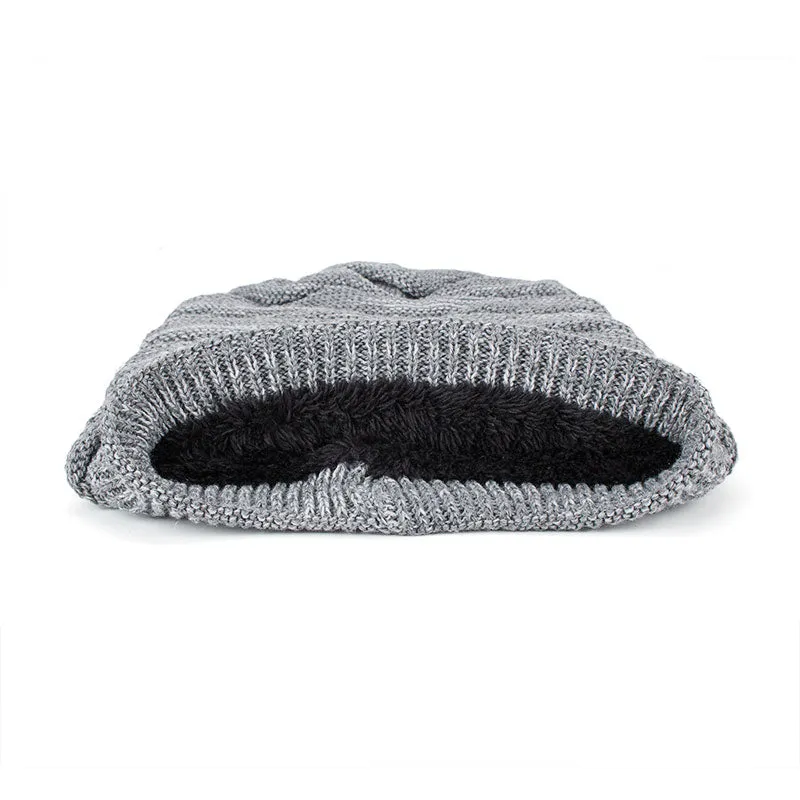 Men's Fashion Knitted Winter Beanies - Black,Grey,Khaki,Navy,Burgundy